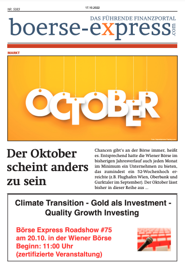 Börse Express - News aus dem Börse Express PDF vom 17.10.2022 (Der Oktober  lässt (bisher) aus - Inflation - AT&S, Bawag, Do&Co, Erste Group, Porr,  Raiffeisen Bank Int., RHI Magnestia ...)
