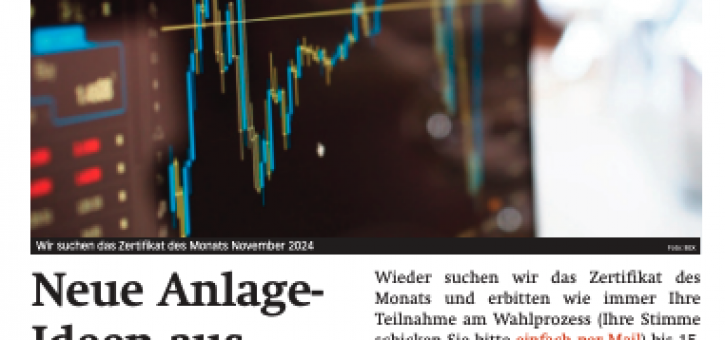 Beitragsbild zu News aus dem Börse Express PDF vom 12.11.2024 - Wienerberger reduziert die Guidance und das Zertifikat des Monats