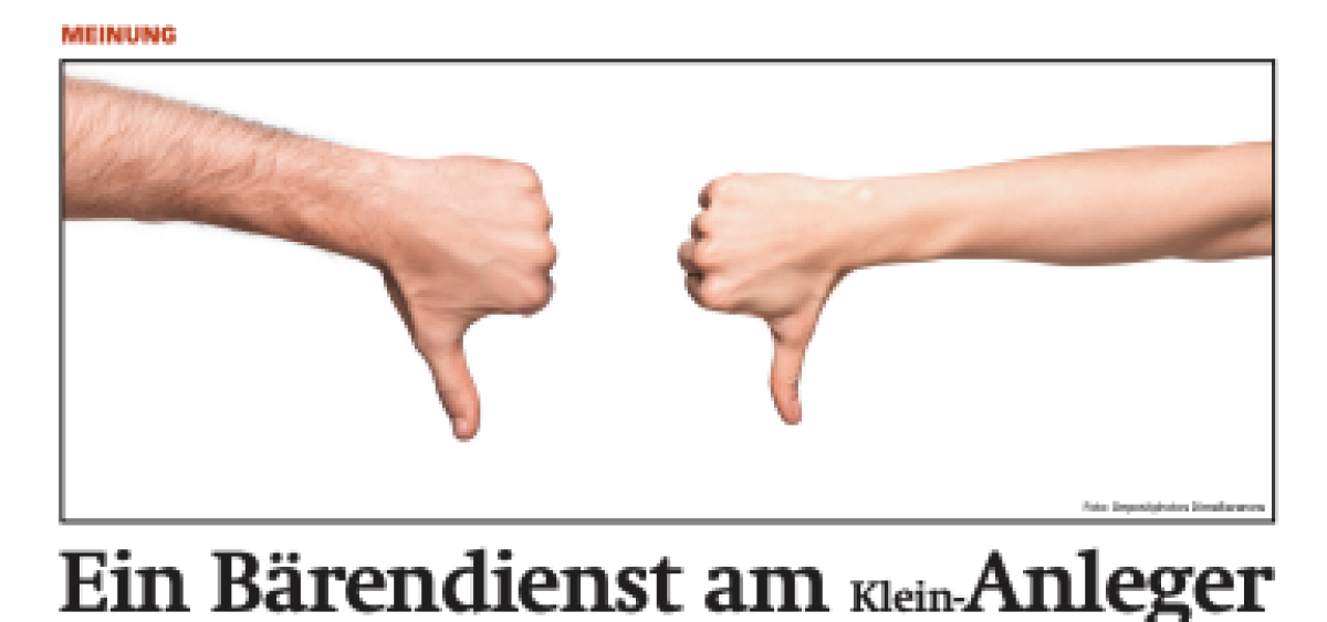 Beitragsbild zu News aus dem Börse Express PDF vom 19.08.2024: Ein Bärendienst am (Klein-)Anleger