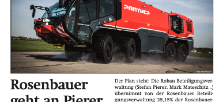 Beitragsbild zu News aus dem Börse Express PDF vom 01.08.2024: Rosenbauer geht an Pierer und Mateschitz plus AT&S im Soll und Ist